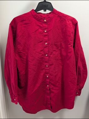 Vtg Concept XXV Button-Front Linen Shirt